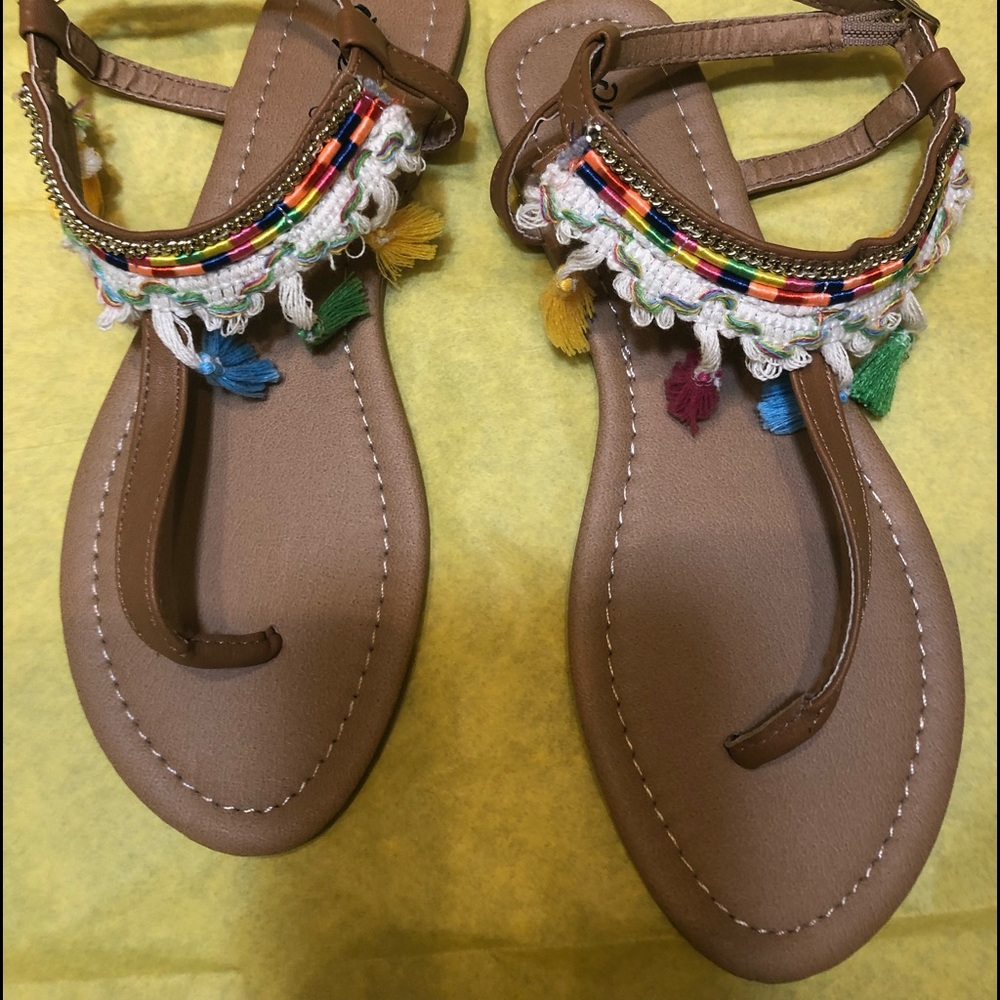 Colorful NWOT sandals.
